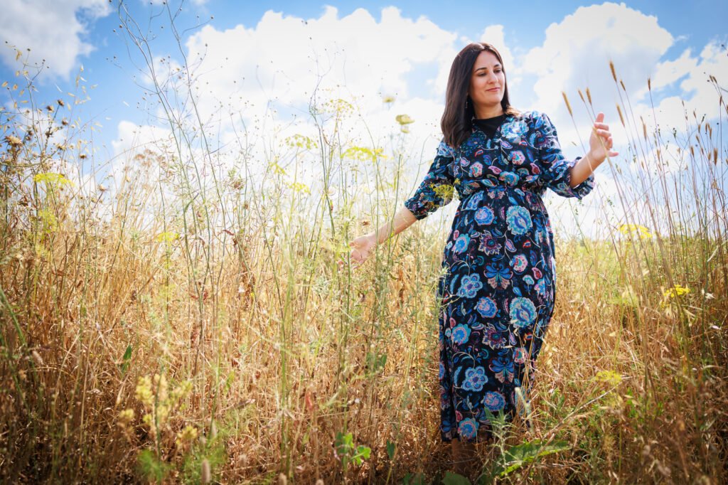 image of artist in a field